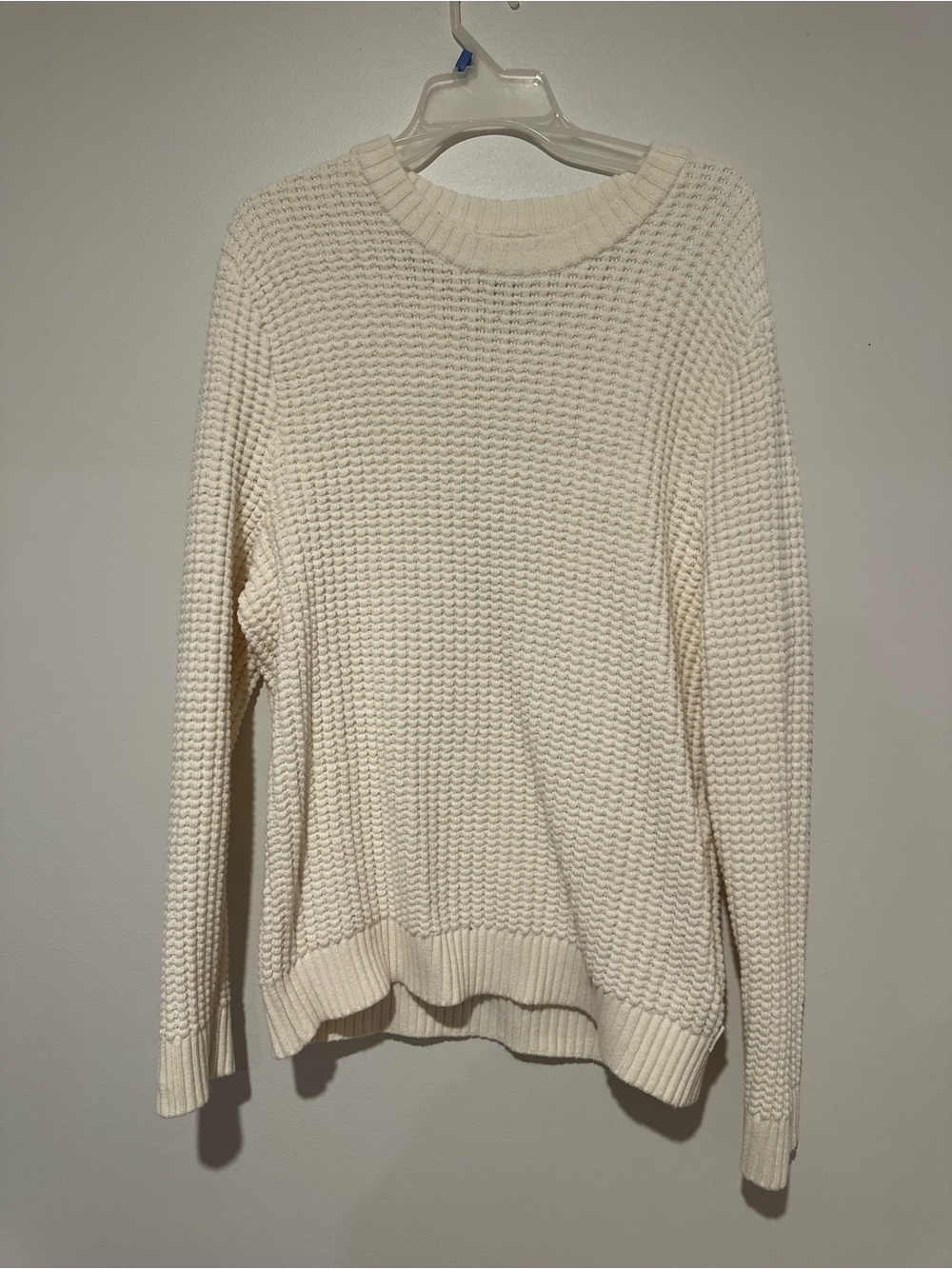 Hollister Cream Crewneck Waffle Knit Sweater